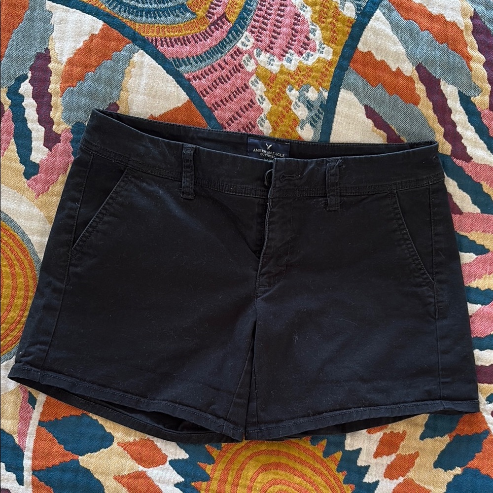 American Eagle Outfitters Black Jean Shorts with Denim Fabric